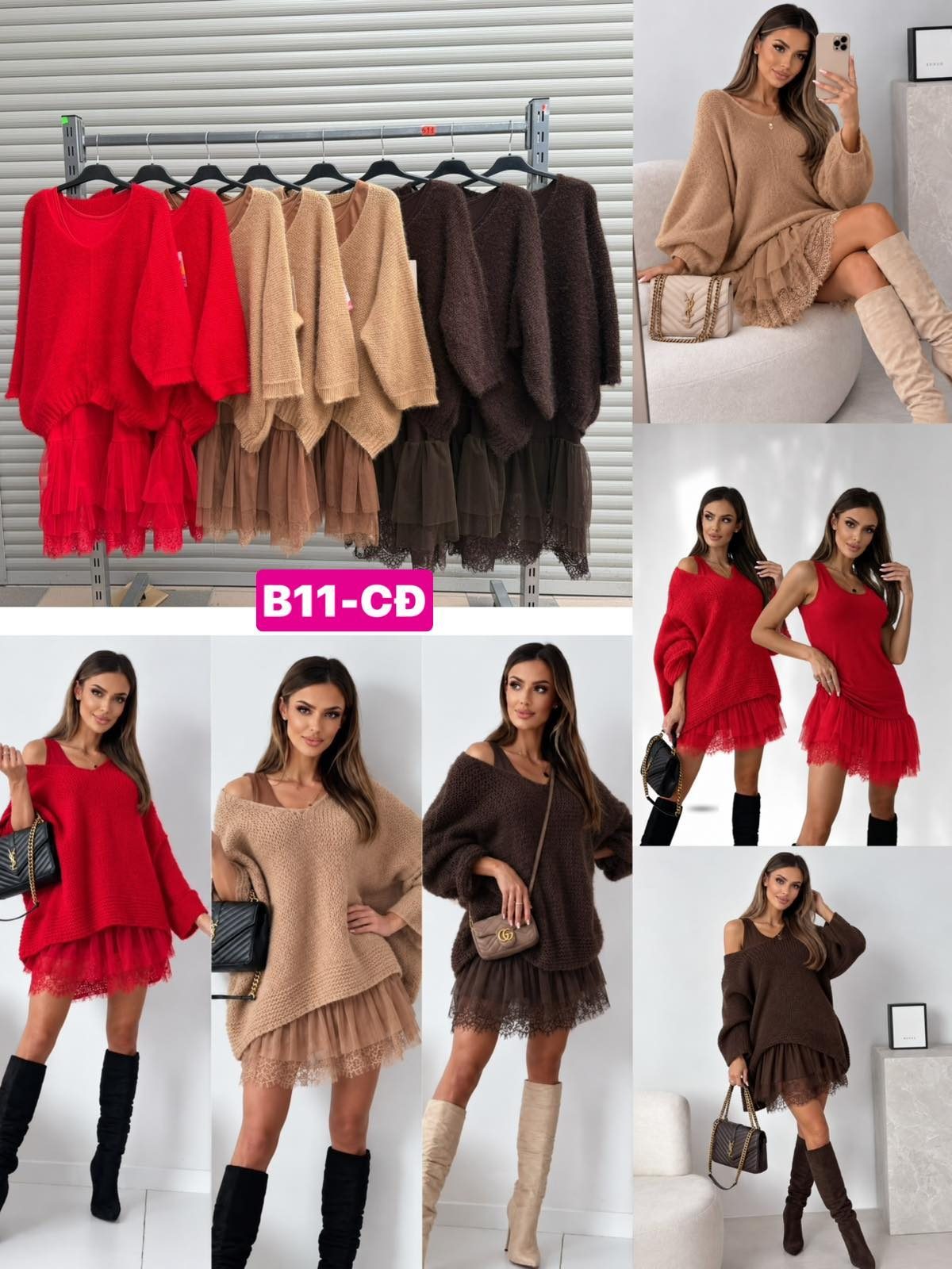 Komplety Damskie Włoski _ Size uni_paczka 6szt_mix kolor 3939455