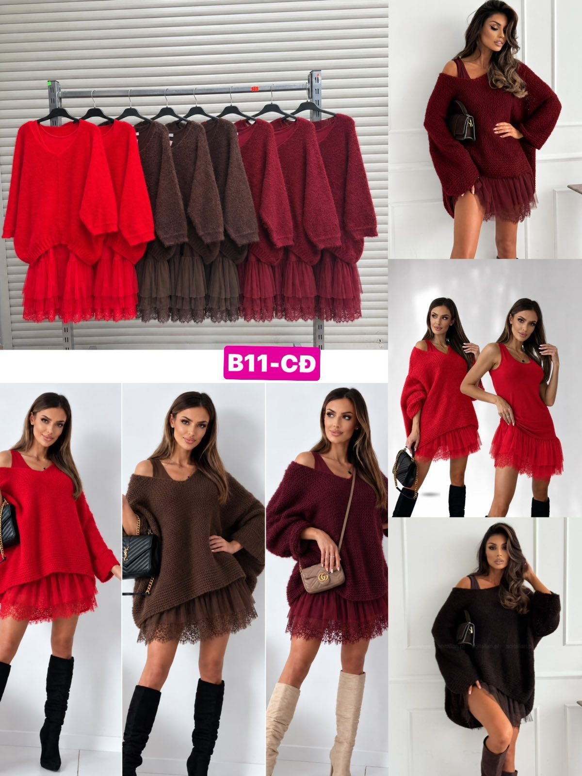Komplety Damskie Włoski _ Size uni_paczka 6szt_mix kolor 3939456