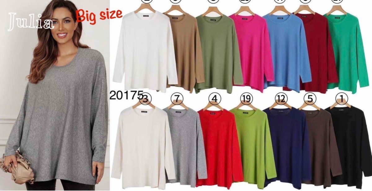 Bluzki DAMSKA WŁOSKA_size uni_paczka 6 szt_mixkolor 2645041