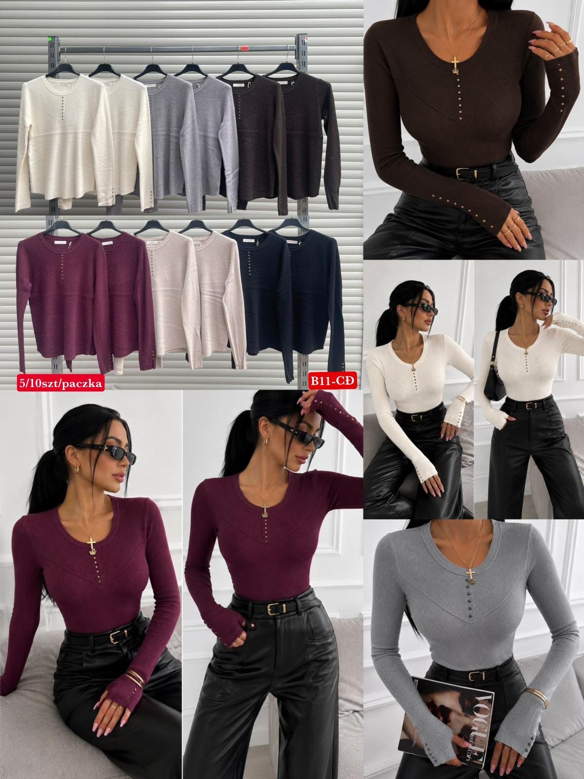 Bluzki Damskie Włoski _ Size uni_paczka 10szt_mix kolor 2645164