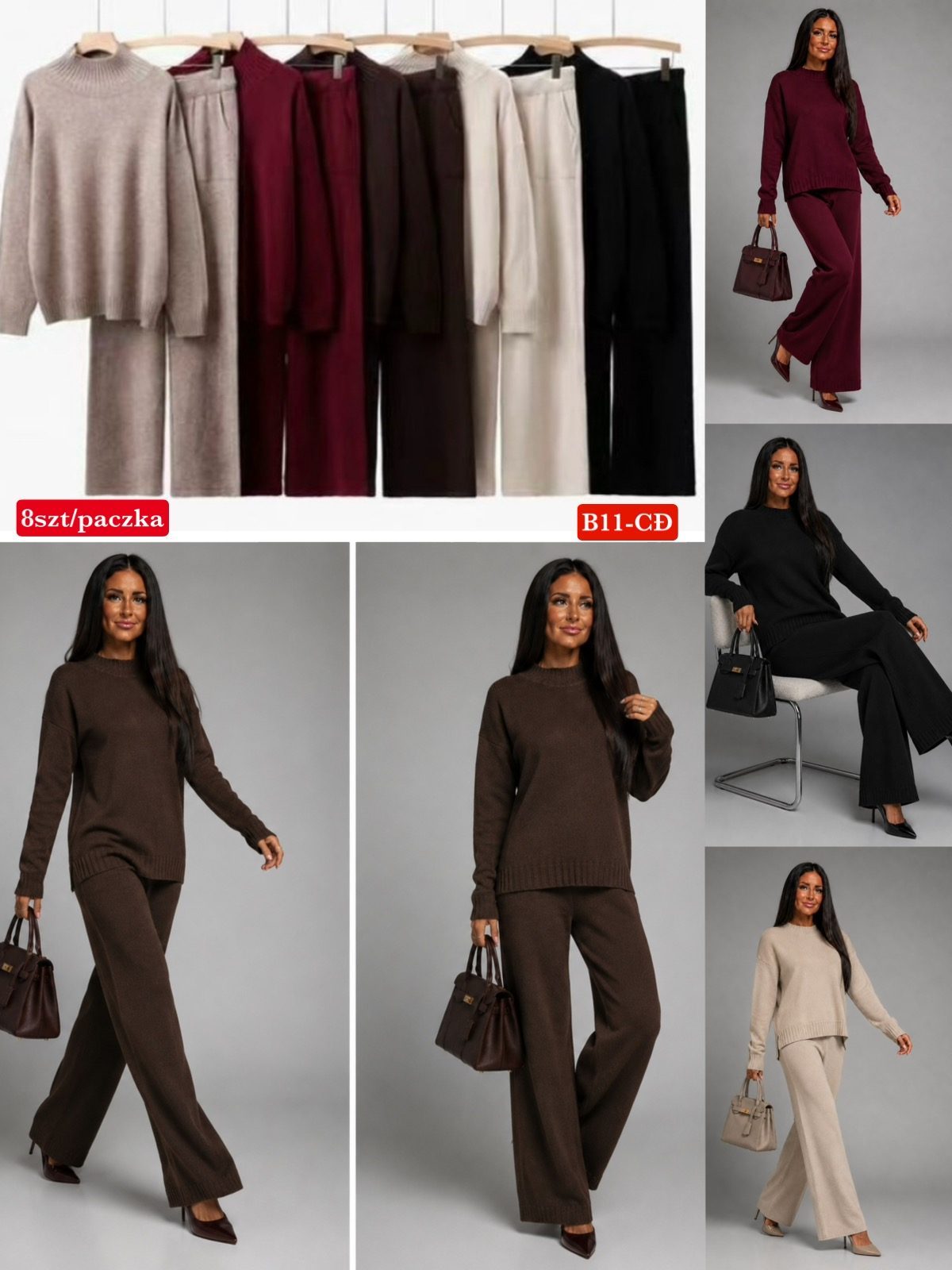 Komplety Damskie Włoski _ Size uni_paczka 8szt_mix kolor 9567856