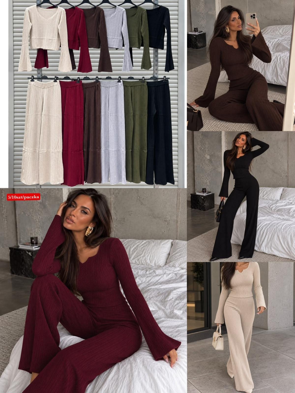 Komplety Damskie Włoski _ Size uni_paczka 10szt_mix kolor 9567863