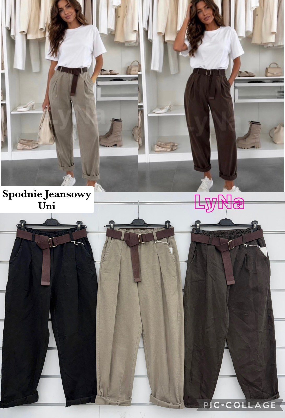 Spodnie Damskie Włoski _ Size uni_paczka 6szt_mix kolor 9567914