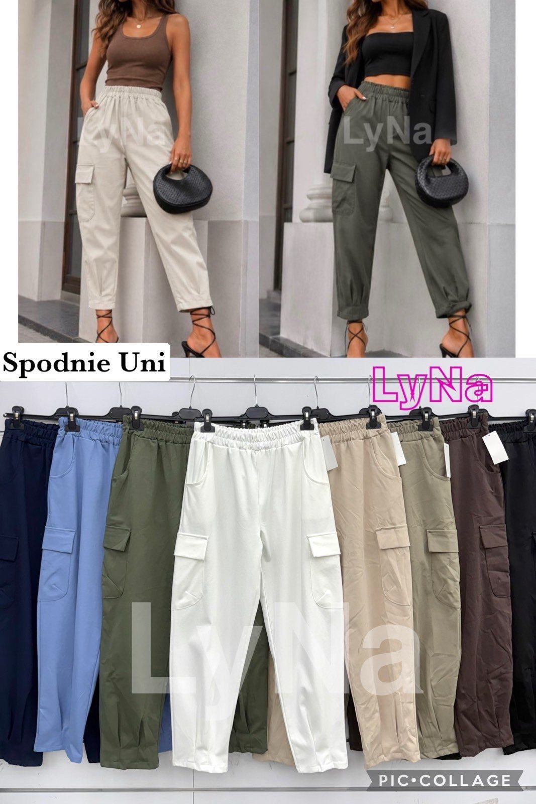 Spodnie Damskie Włoski _ Size uni_paczka 6szt_mix kolor 9567925