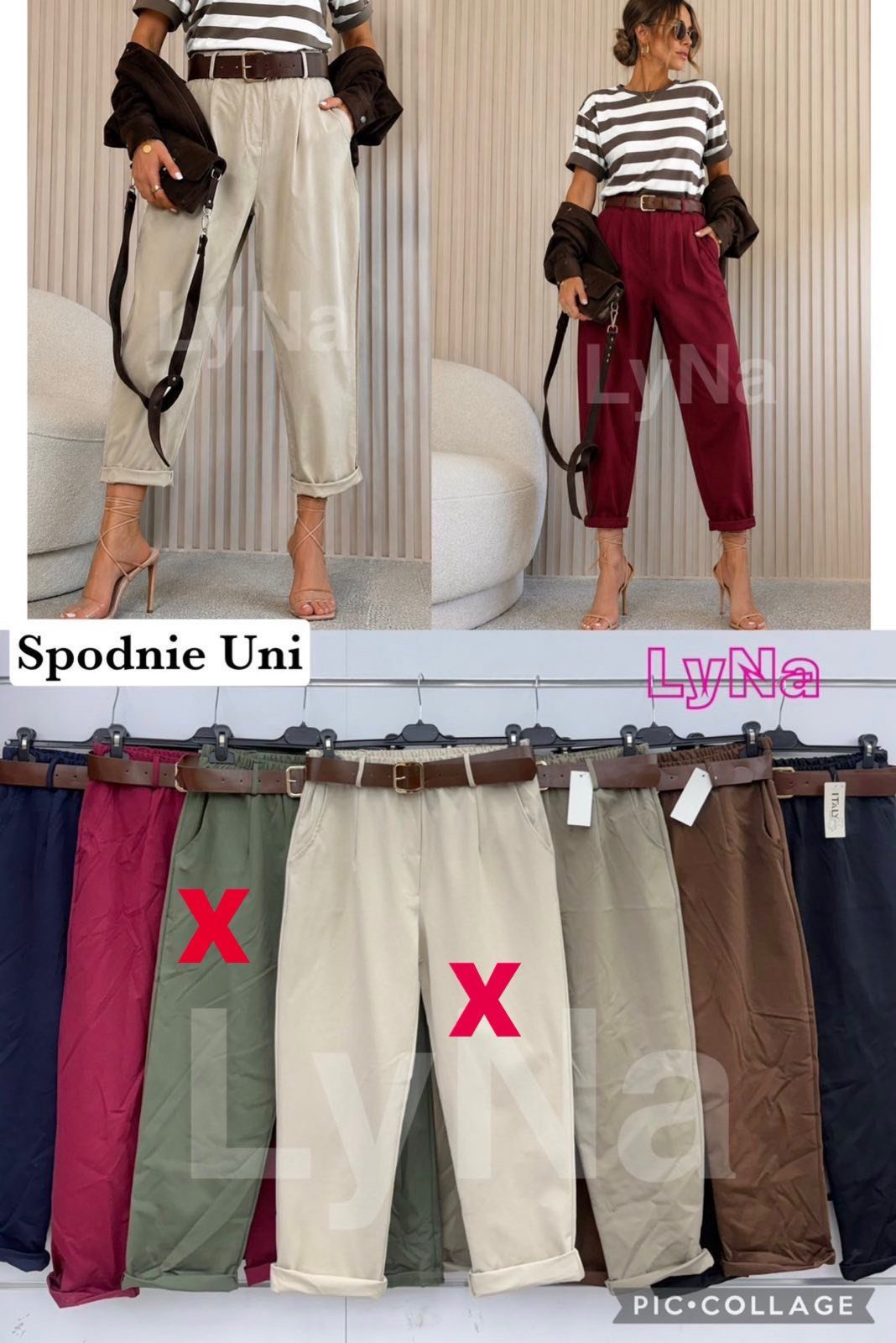 Spodnie Damskie Włoski _ Size uni_paczka 6szt_mix kolor 9567926
