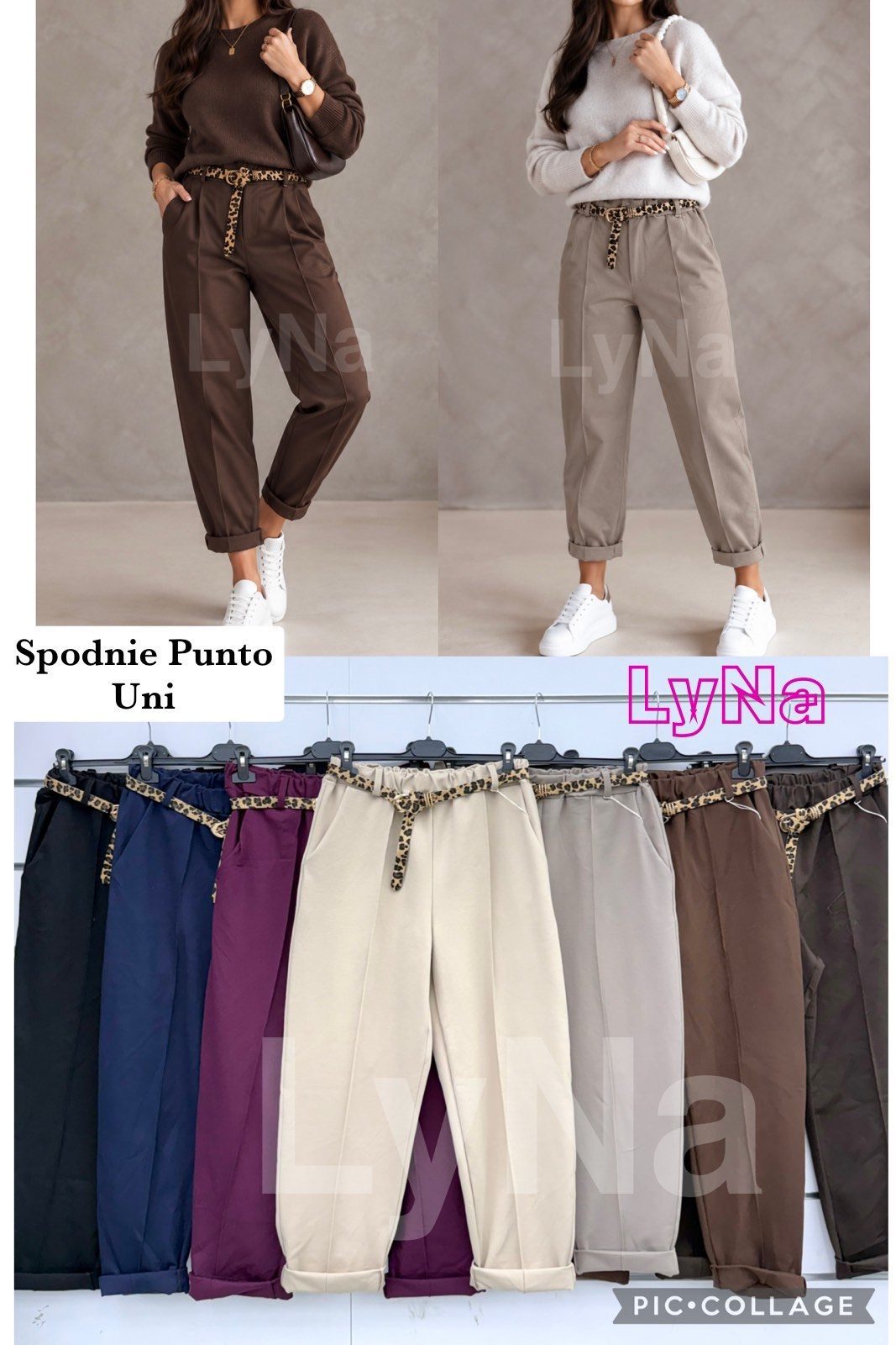 Spodnie Damskie Włoski _ Size uni_paczka 6szt_mix kolor 9567931