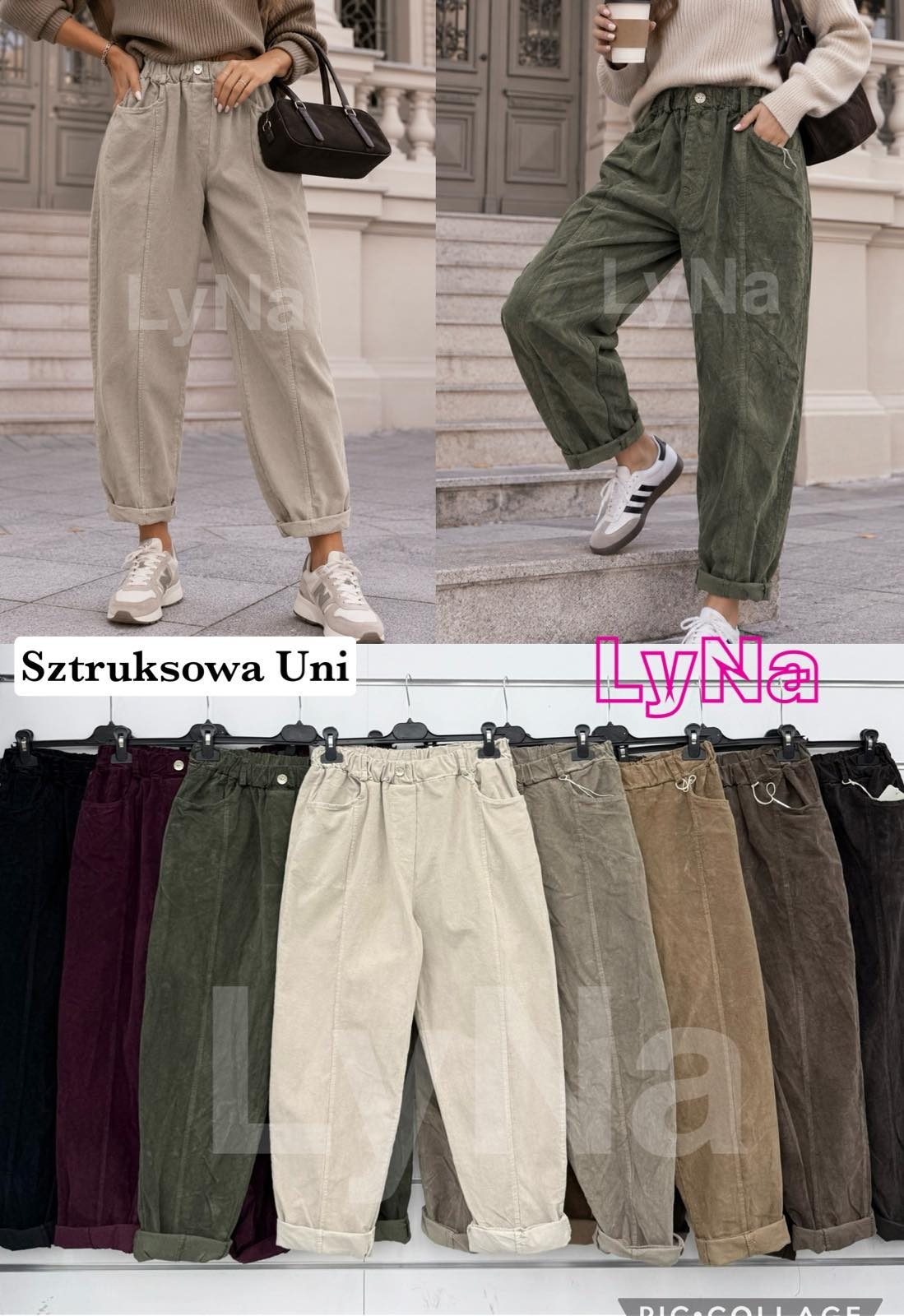 Spodnie Damskie Włoski _ Size uni_paczka 6szt_mix kolor 9567950