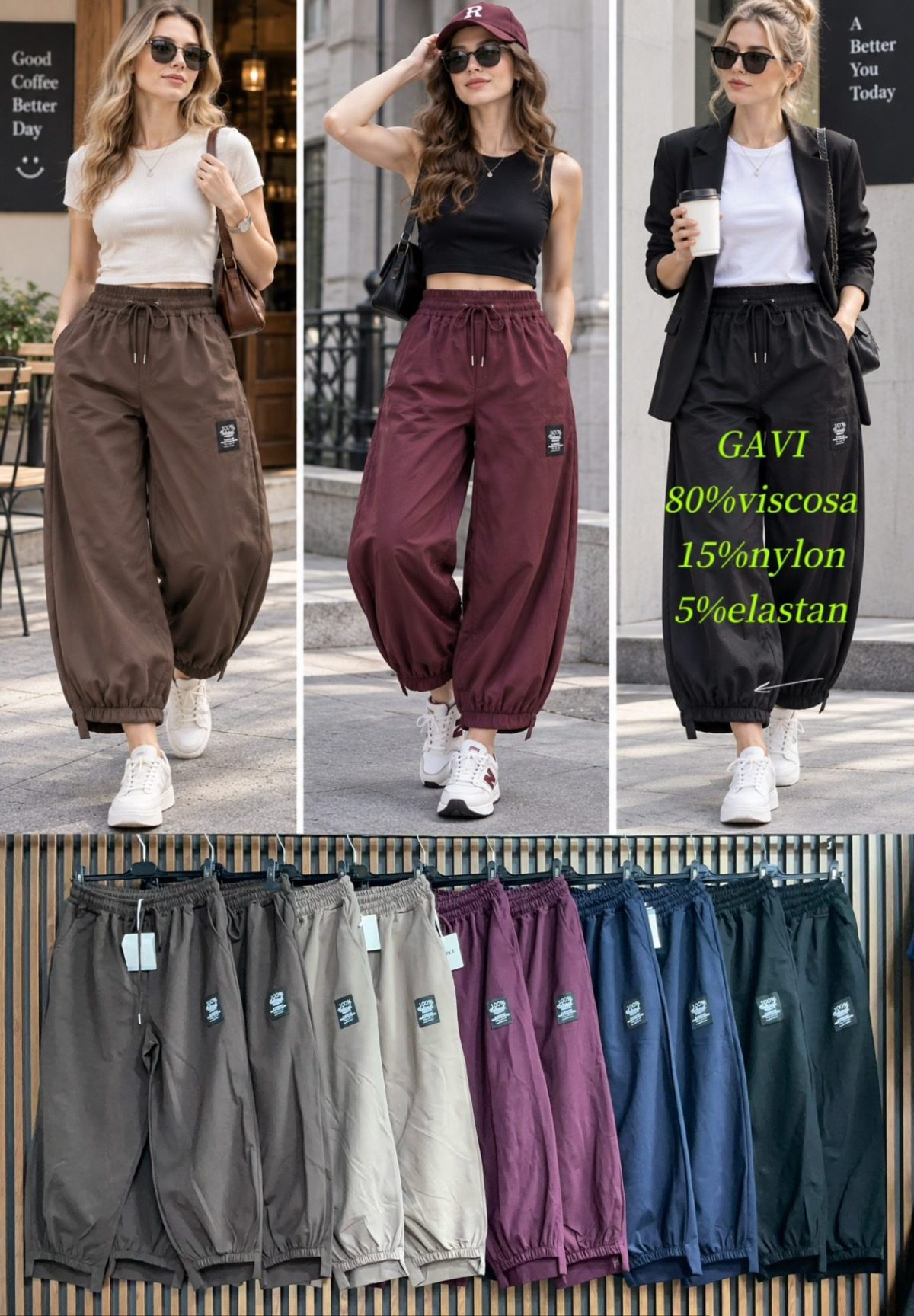 Spodnie Damskie Włoski _ Size uni_paczka 6szt_mix kolor 5834833