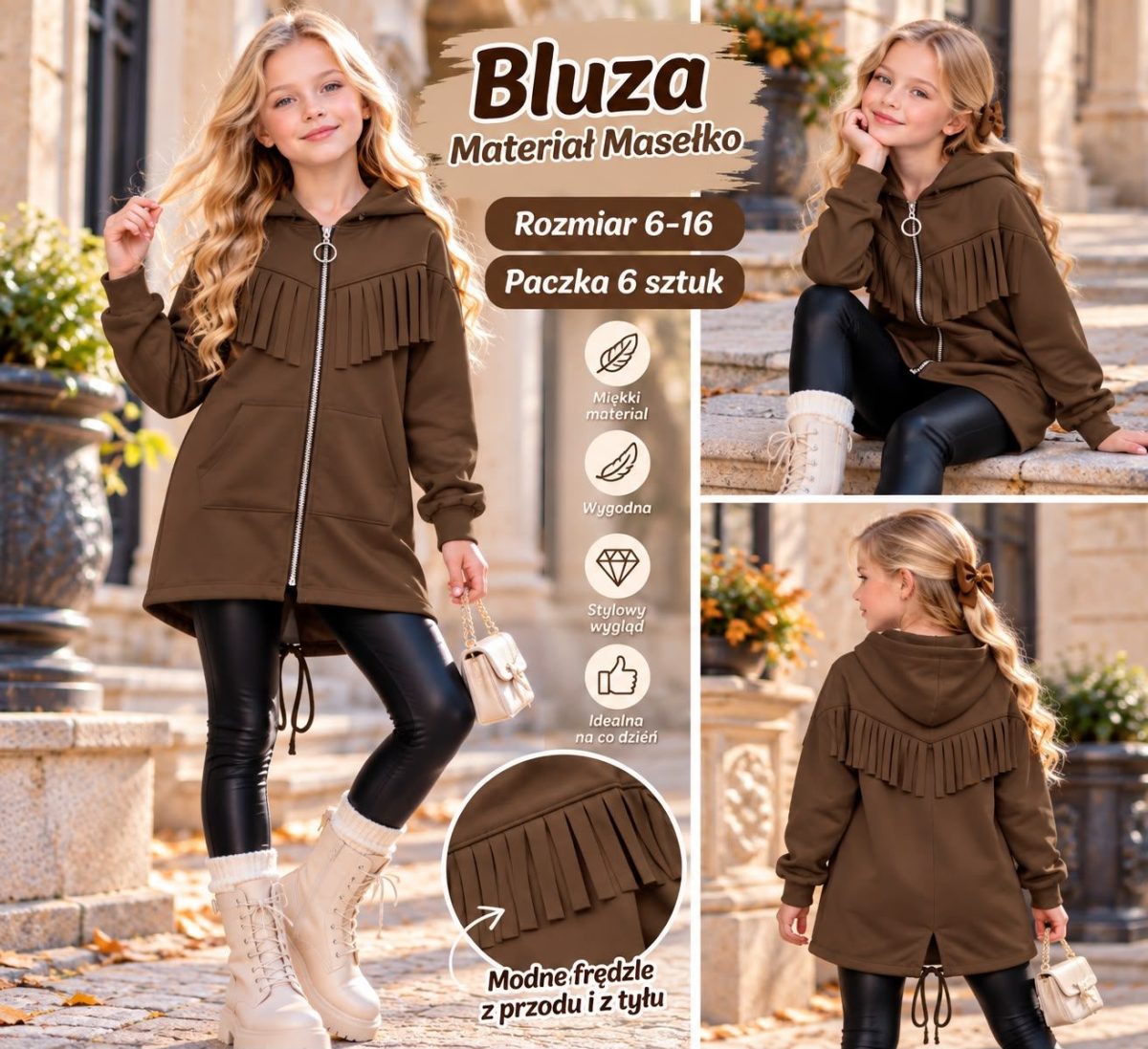 Bluza DZIECIĘCA size 4-14 lat_ paczka 6szt _1 kolor 5835108