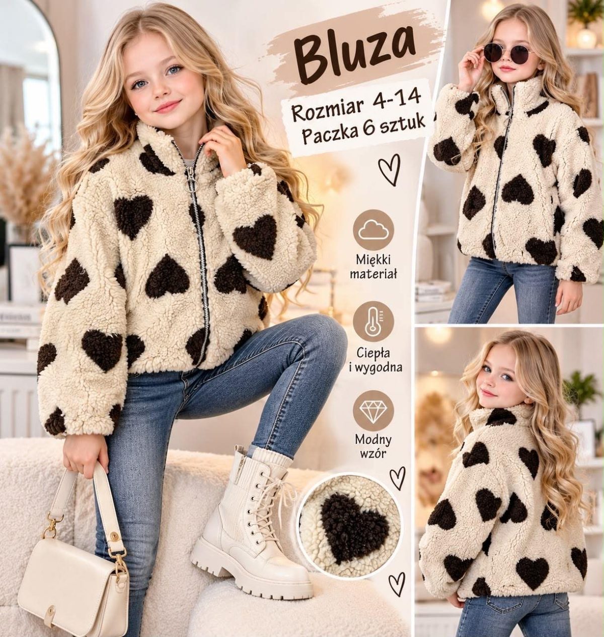 Bluza DZIECIĘCA size 4-14 lat_ paczka 6szt _1 kolor 4346677