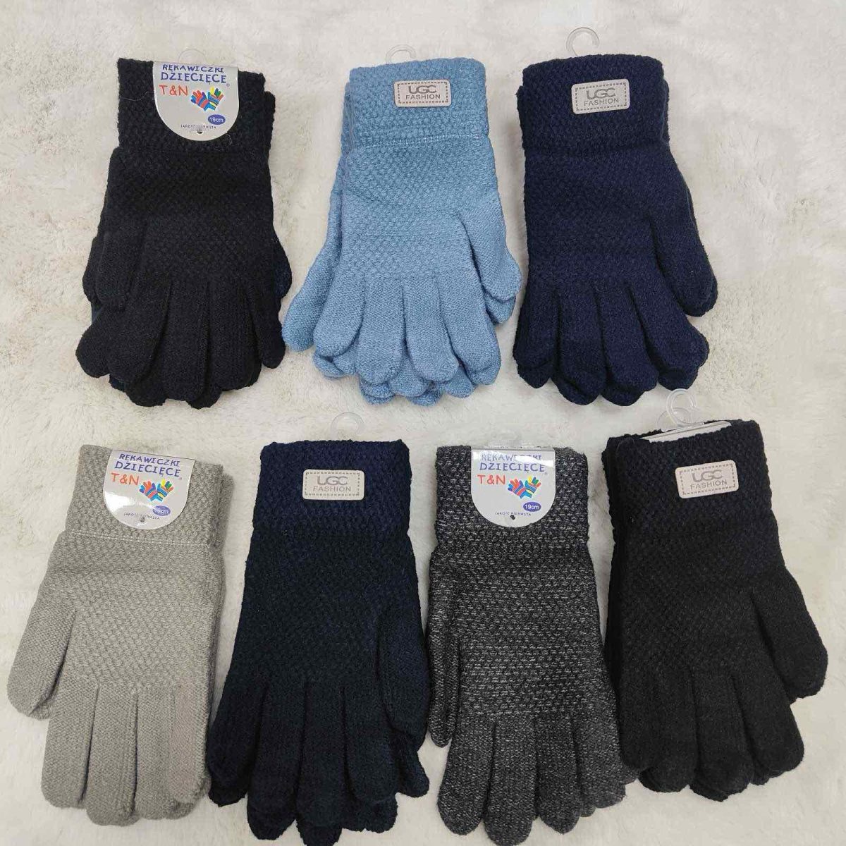 Rękawiczki DZIECIĘCA numer 19cm_ paczka 12szt _mix kolor 4346749