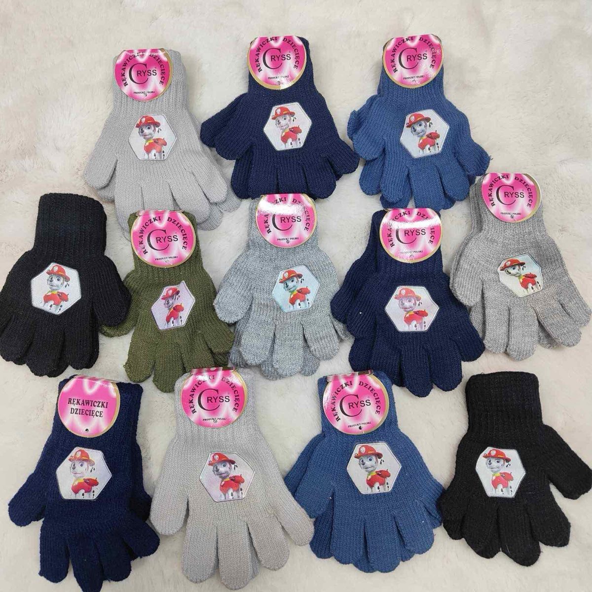 Rękawiczki DZIECIĘCA numer 13-15cm_ paczka 12szt _mix kolor 4346766