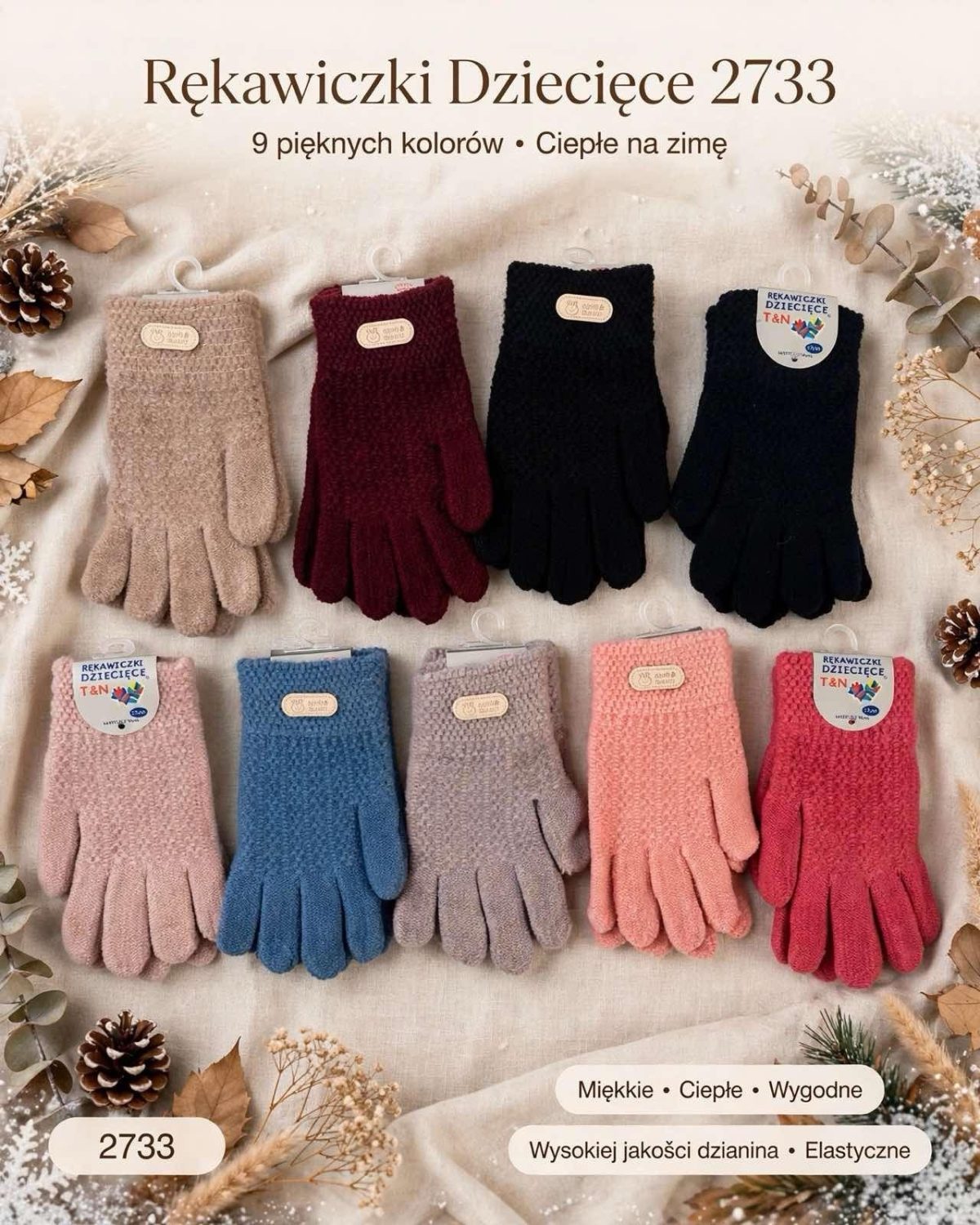 Rękawiczki DZIECIĘCA _ paczka 12szt _mix kolor 4346786