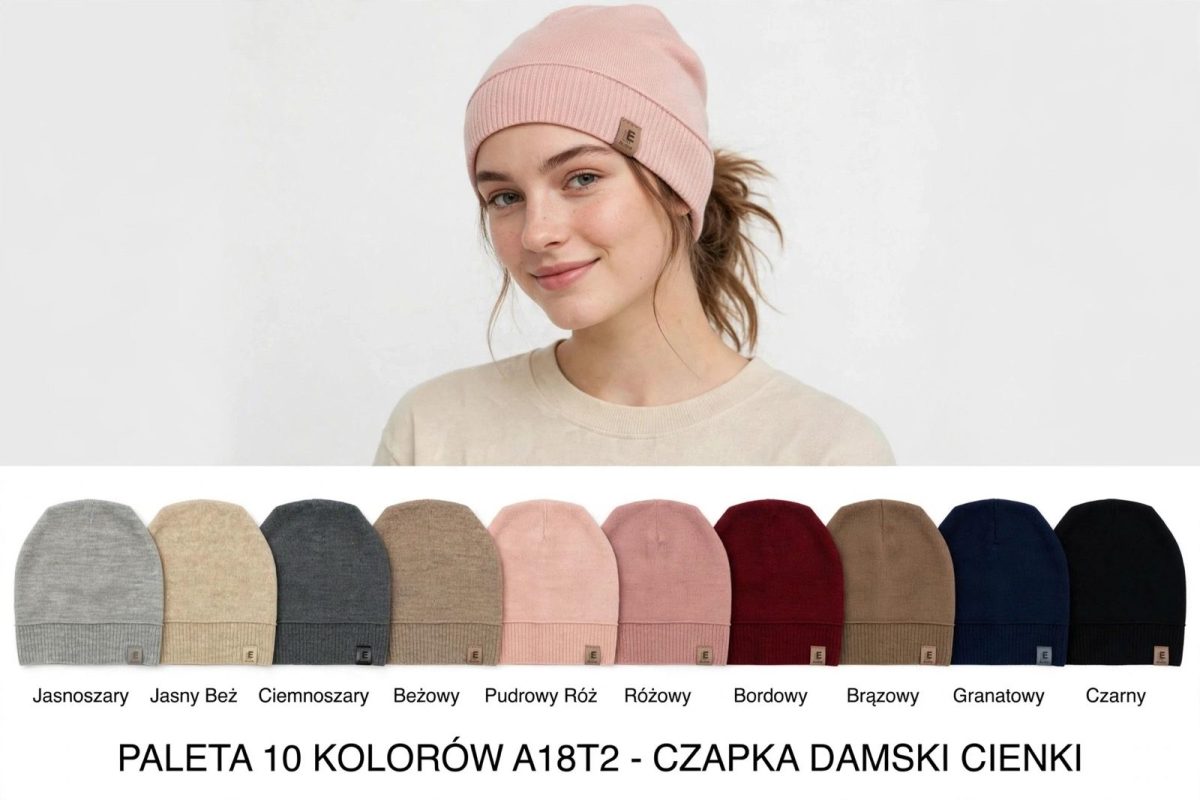 Czapki Damskie _ paczka 12szt _mix kolor 9233826