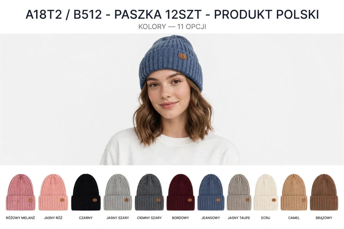 Czapki Damskie _ paczka 12szt _mix kolor 9233866