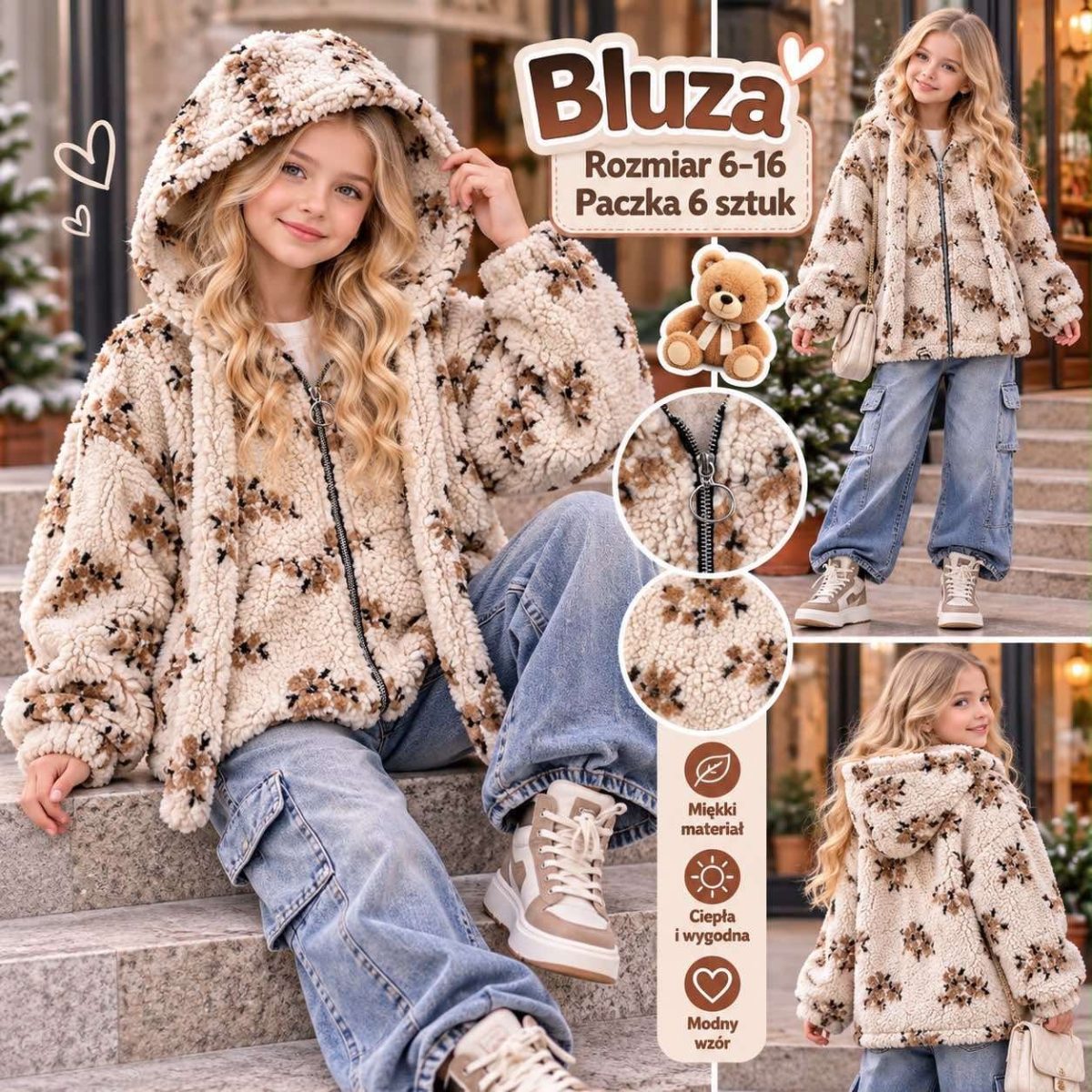 Bluza DZIECIĘCA size 6-16 lat_ paczka 6szt _1 kolor 9233874