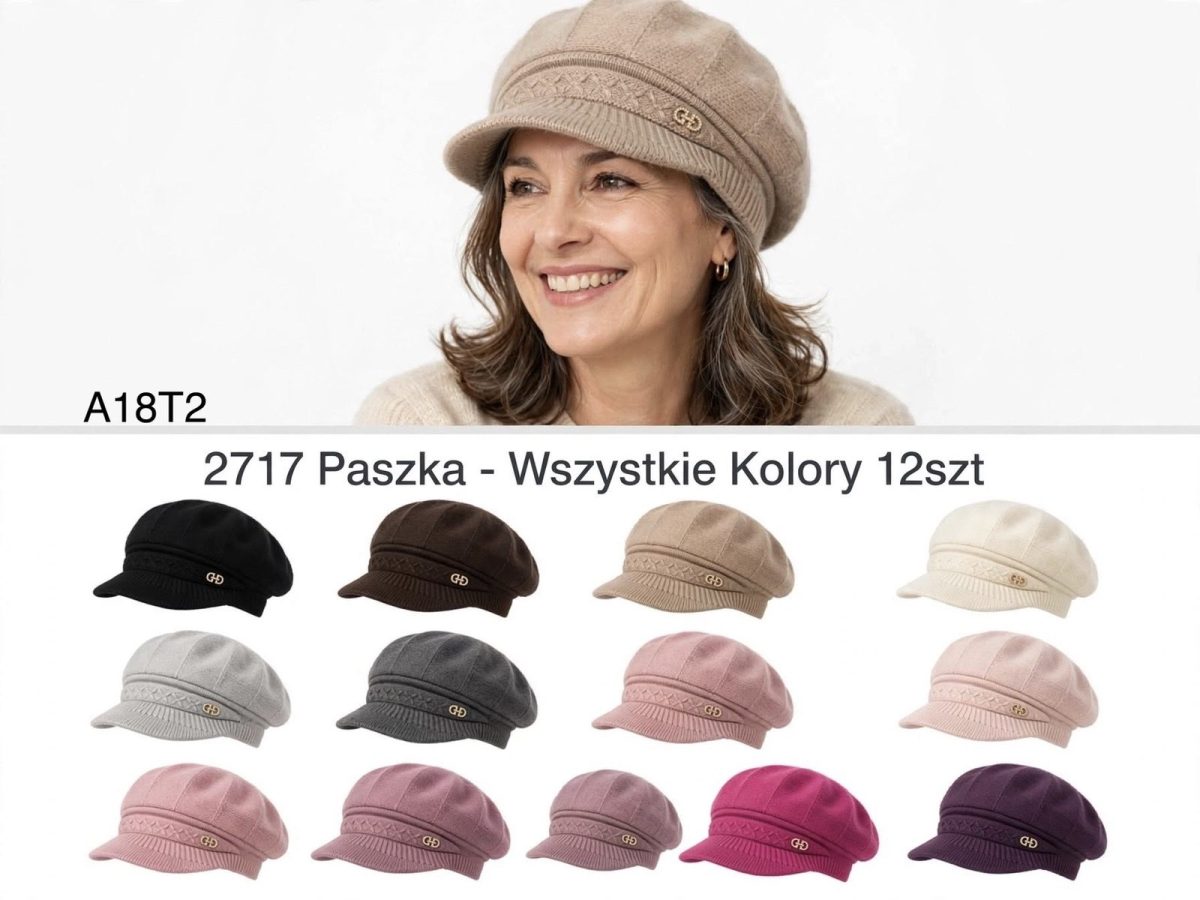 Czapki Damskie _ paczka 12szt _mix kolor 9233887