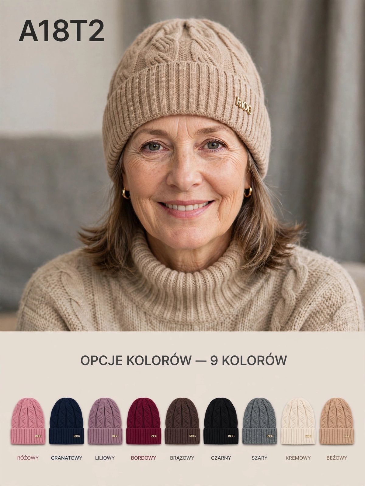 Czapki Damskie _ paczka 12szt _mix kolor 9233904