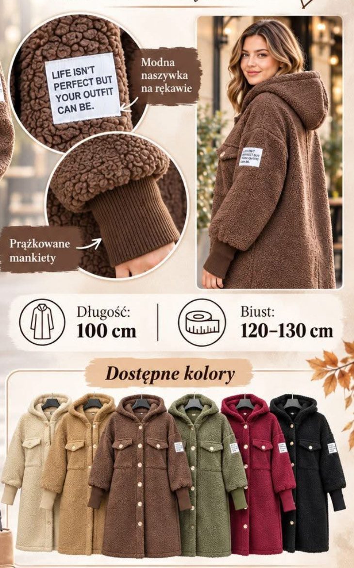 Płaszcz Damskie wloskie _size uni_ paczka 6szt_ mix kolor 9233929