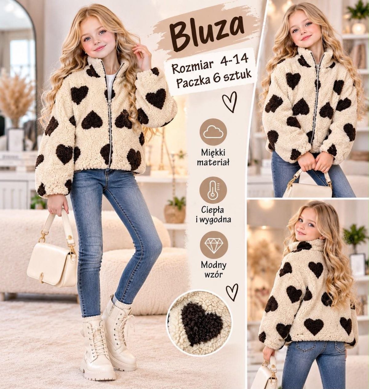 Bluza DZIECIĘCA size 4-14 lat_ paczka 6szt _1 kolor 9233935