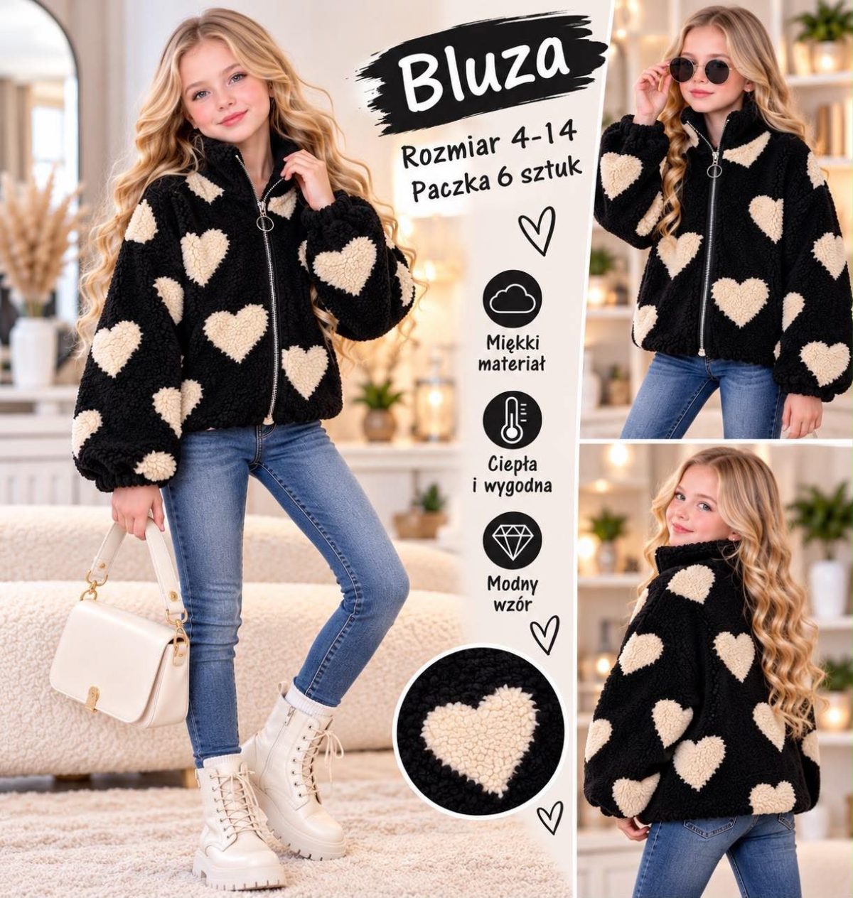 Bluza DZIECIĘCA size 4-14 lat_ paczka 6szt _1 kolor 9233946