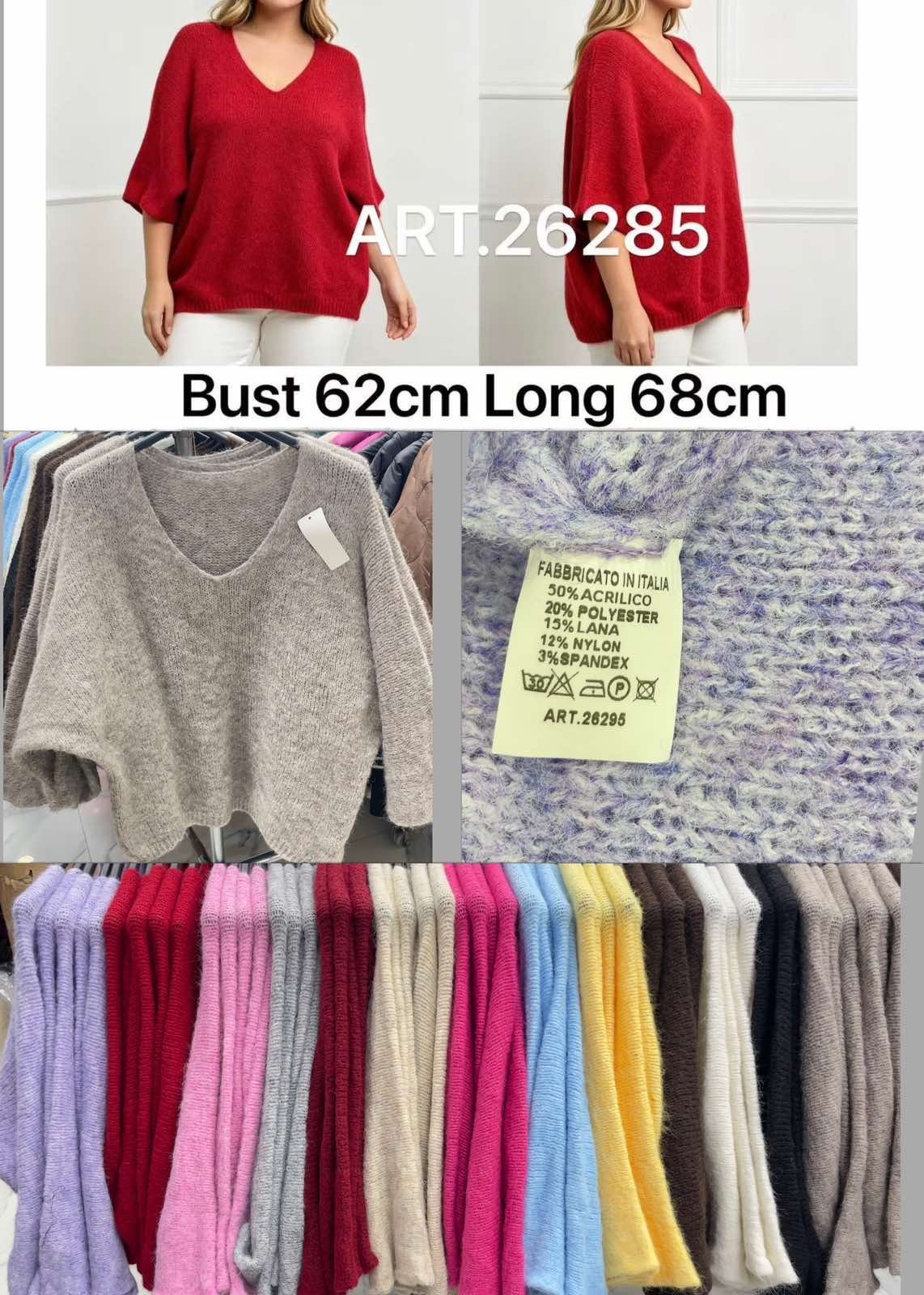 Swetry damskie Włoski _ Size uni_paczka 6szt_mix kolor 9234012