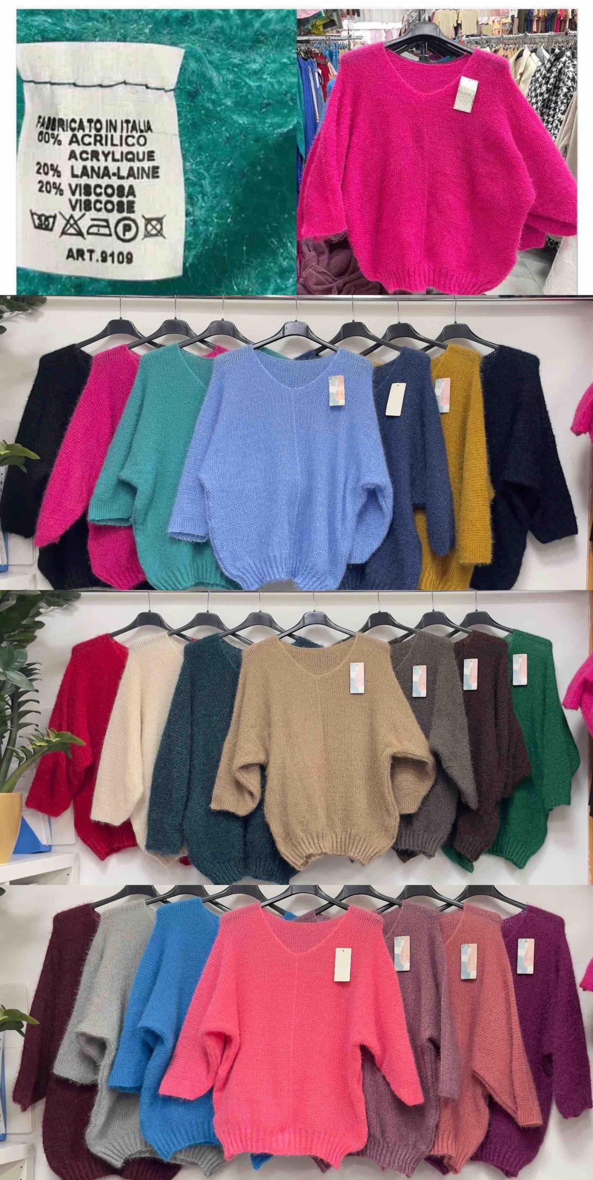 Swetry damskie Włoski _ Size uni_paczka 6szt_mix kolor 9234015