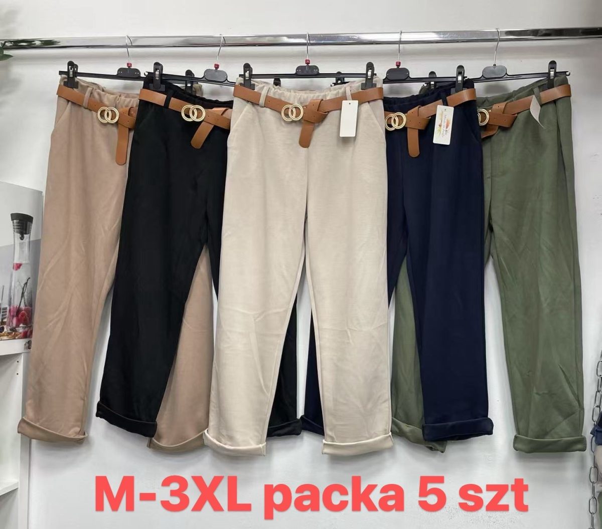 Spodnie Damskie Włoskie _ Size m-3xl_ paczka 5szt _1 kolor 9234021