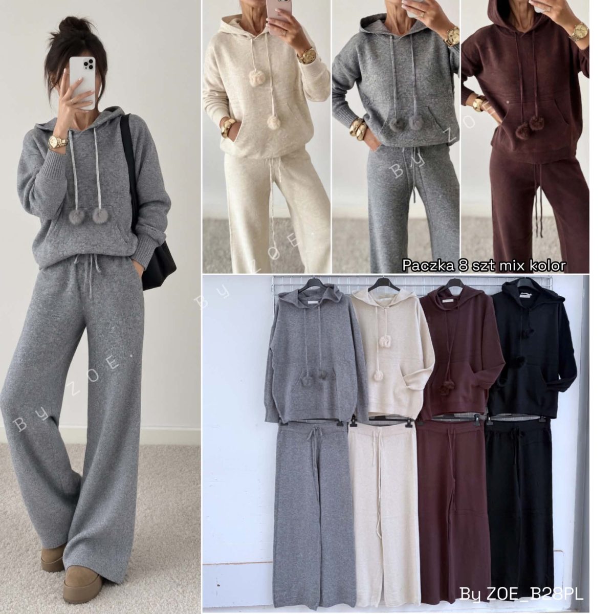 Komplety Damskie Polskie_ size uni_ paczka 8 szt_ mix kolor 9234049