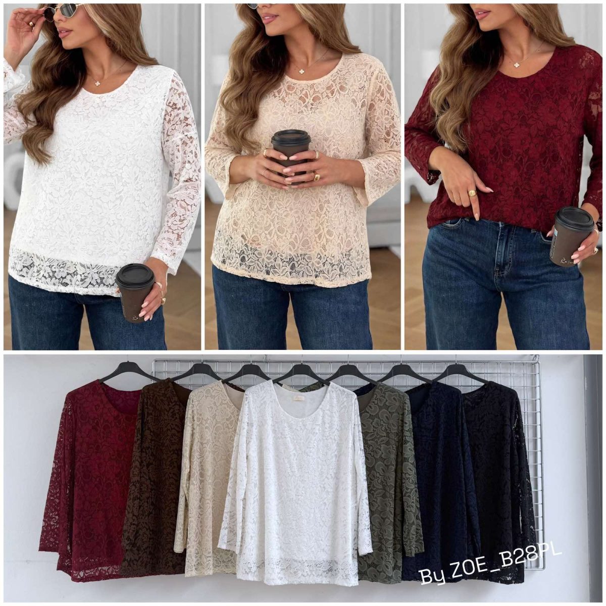 Swetry Damskie Polskie_ size uni_ paczka 6 szt_ mix kolor 9234071
