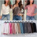 Swetry Damskie Polskie_ size uni_ paczka 6 szt_ mix kolor 9234113
