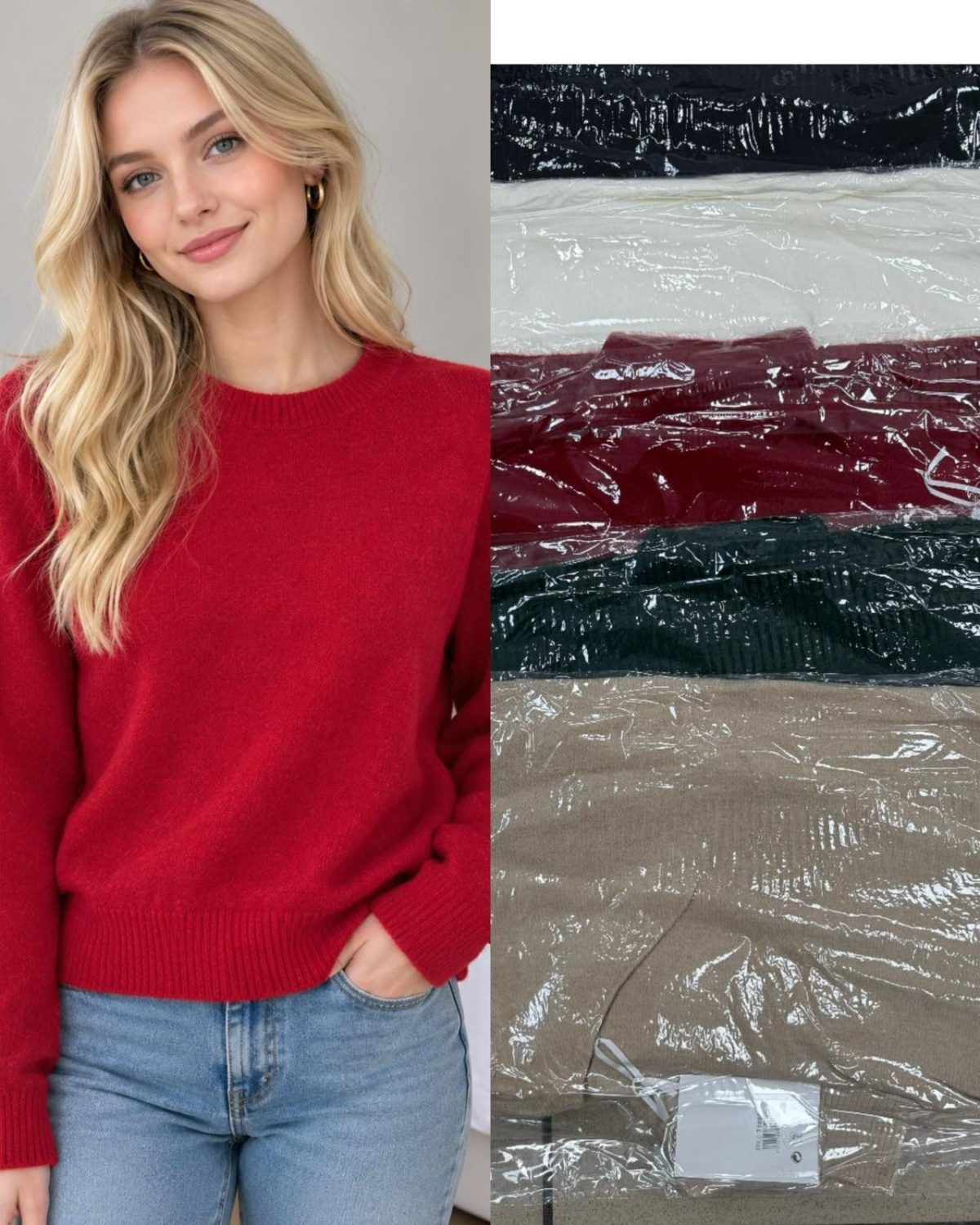 Swetry Damskie_ size uni_ paczka 12szt_ mix kolor 3404781