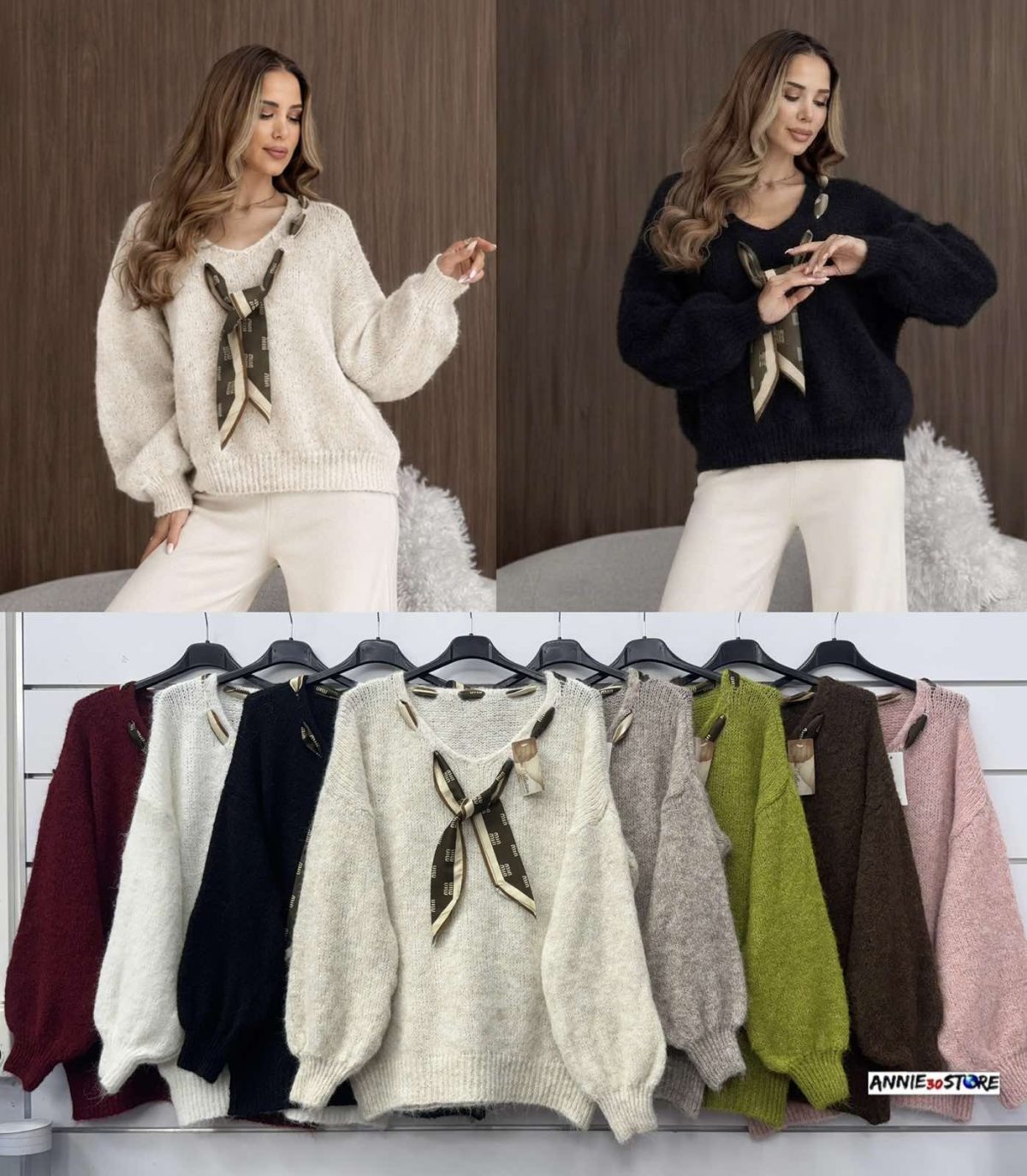 Swetry Damskie WŁOSKA_ size uni_ paczka 6szt_ mix kolor 3404806