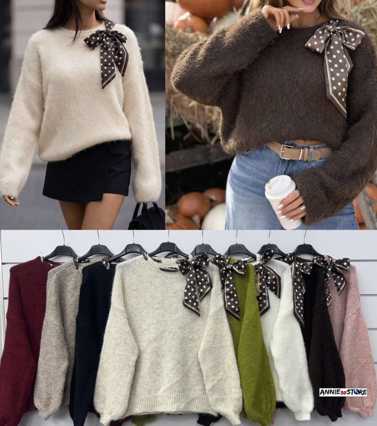 Swetry Damskie WŁOSKA_ size uni_ paczka 6szt_ mix kolor 3404807