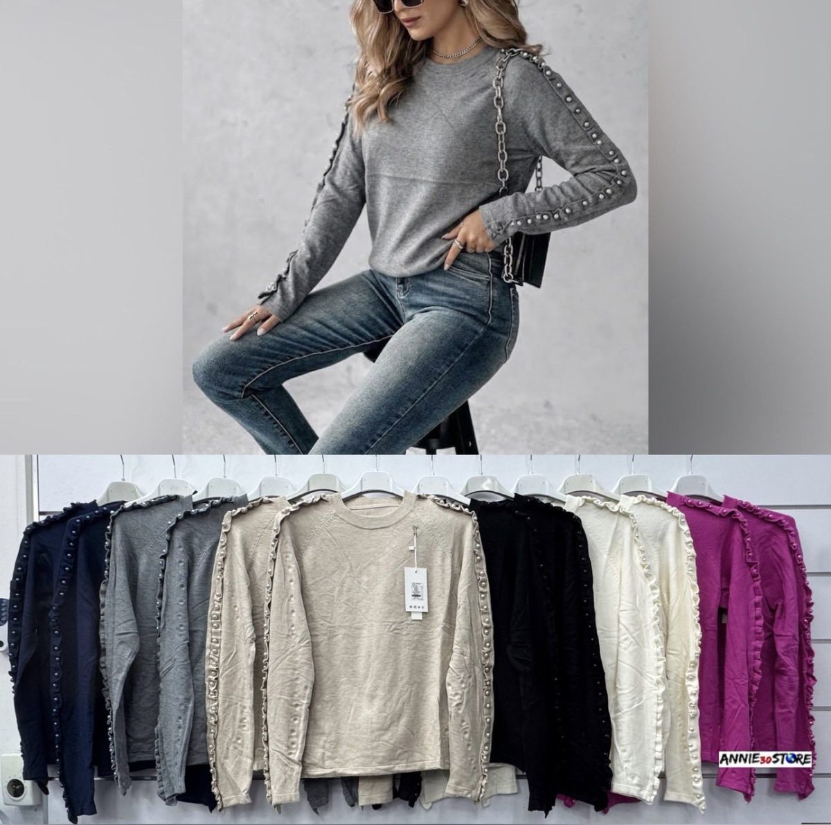 Swetry Damskie WŁOSKA_ size uni_ paczka 6szt_ mix kolor 3404809