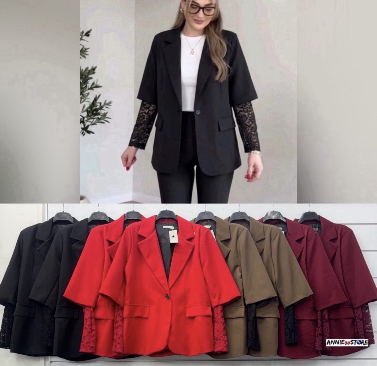Marynarki Damskie WŁOSKA_ size uni_ paczka 6szt_ mix kolor 3404813