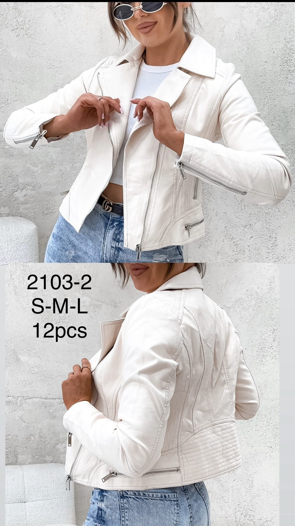 Kurtki skórzane Damskie _size s-l_ paczka 12szt_1kolor 3405119
