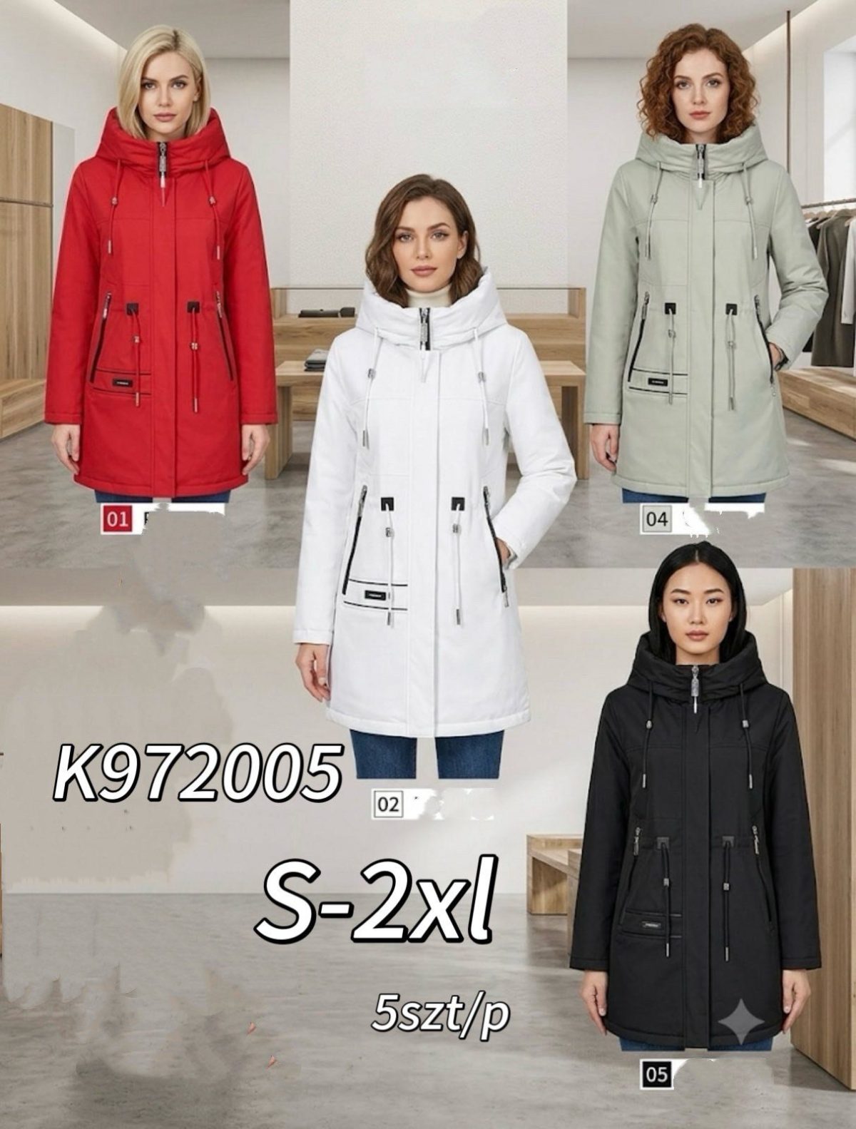 Kurtki Damskie Size s-2xl_ paczka 5szt_1kolor 3405229