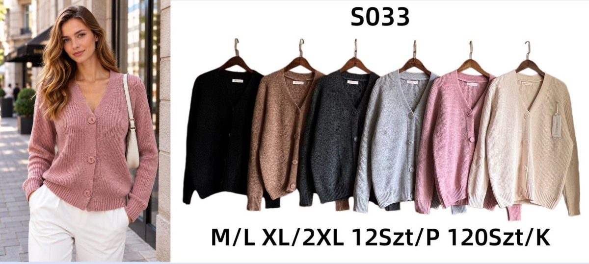 Swetry Damskie_ size m-2xl_ paczka 12szt_ mix kolor 3405260