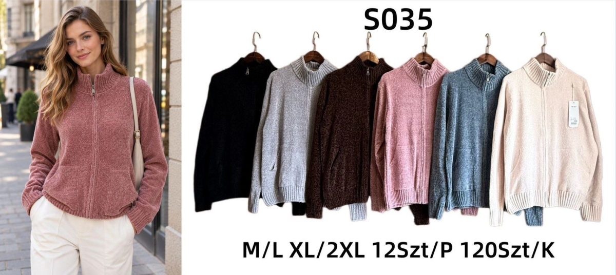 Swetry Damskie_ size m-2xl_ paczka 12szt_ mix kolor 3405261