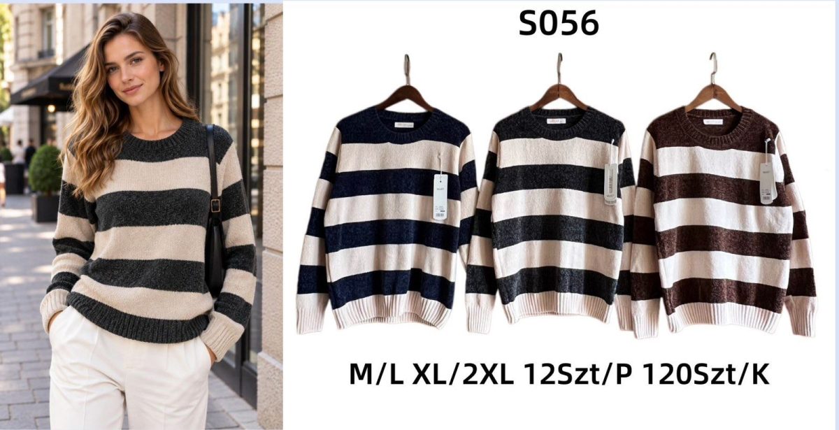 Swetry Damskie_ size m-2xl_ paczka 12szt_ mix kolor 3405265
