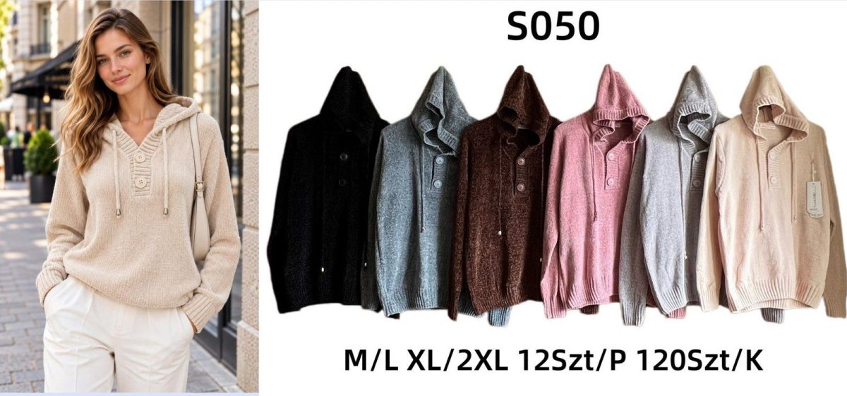 Swetry Damskie_ size m-2xl_ paczka 12szt_ mix kolor 3405266