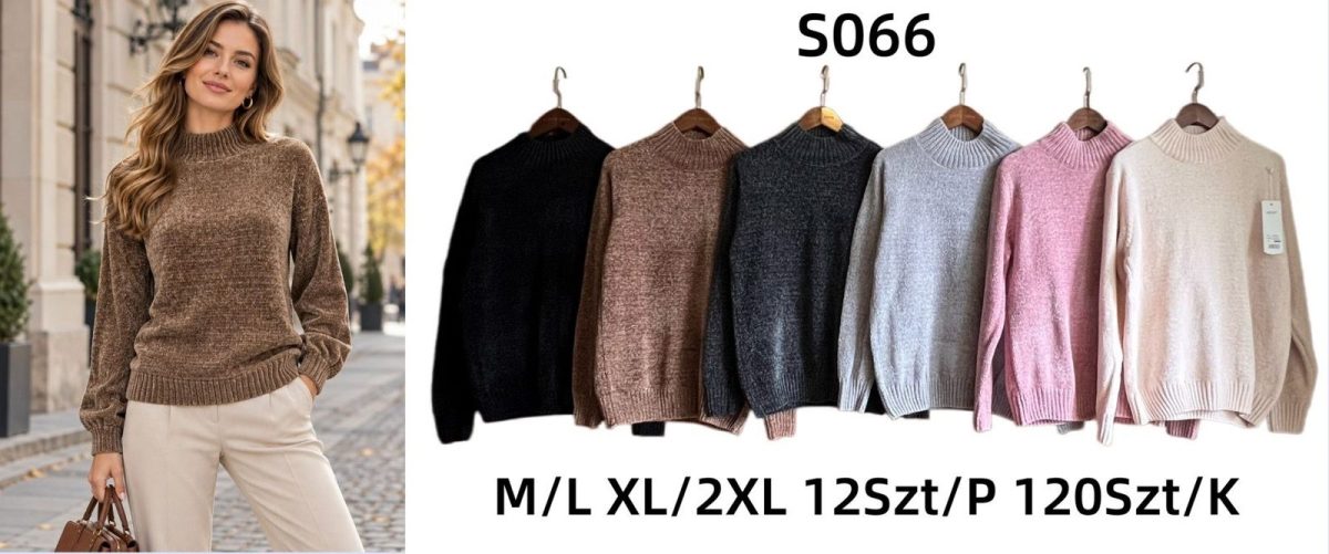 Swetry Damskie_ size m-2xl_ paczka 12szt_ mix kolor 3405267
