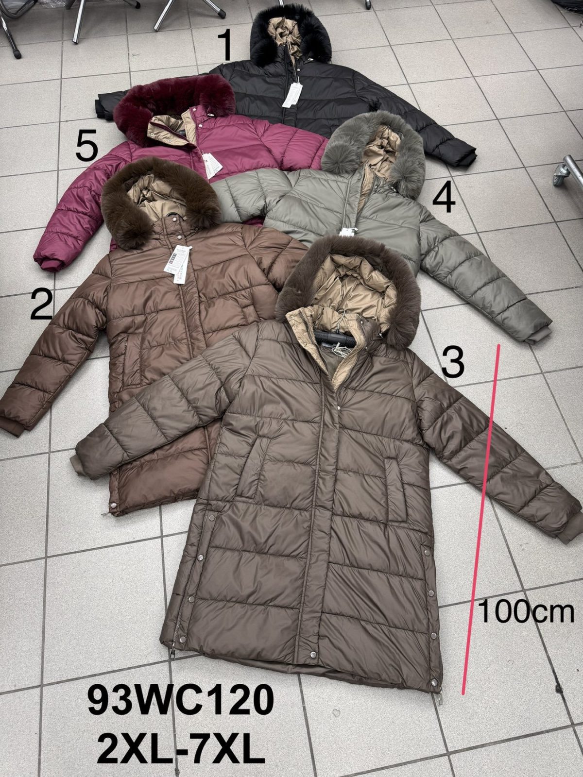 Kurtki Damskie Size 2xl-7xl_ paczka 6szt_1kolor 3405423