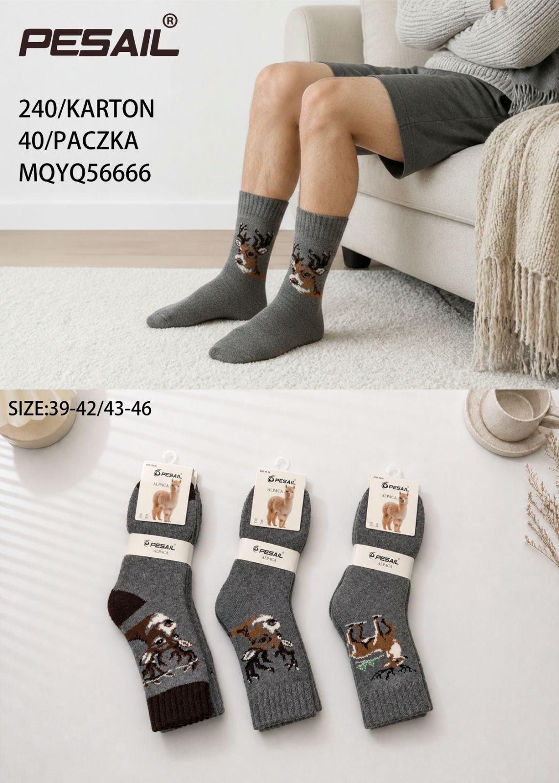 Skarpety MĘSKA .SIZE: 39-46_( 40PAR/PACZKA) KOLOR JAK NA ZDZIĘCIU 3405502