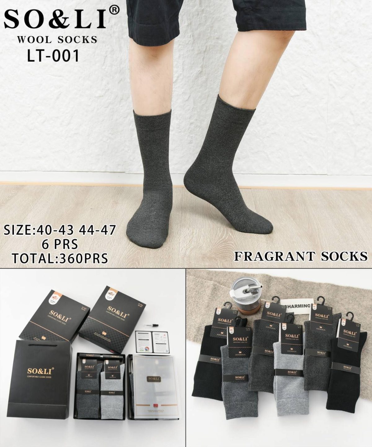 Skarpety MĘSKA .SIZE: 39-46_( 40PAR/PACZKA) KOLOR JAK NA ZDZIĘCIU 3405506