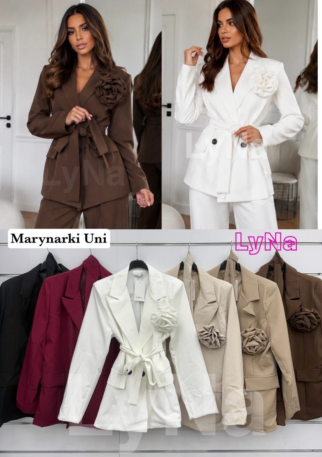 Marynarki Damskie wloskie_size uni_paczka 6szt_mix kolor 6578616