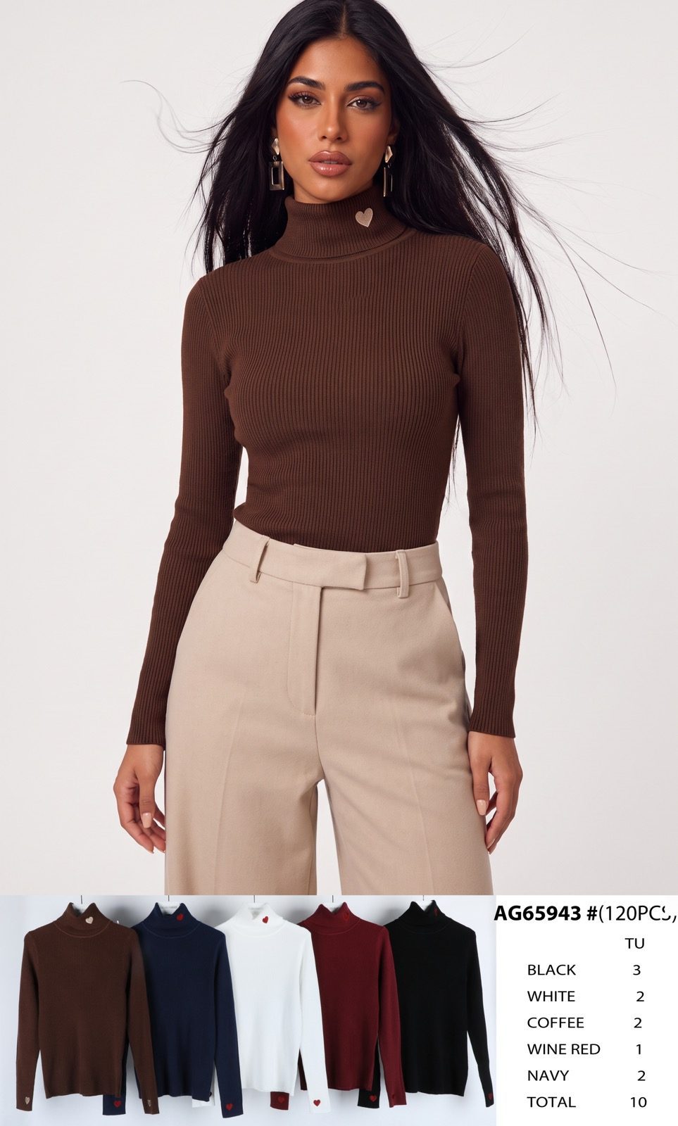 Swetry DAMSKATURECKA_size uni_paczka 10 szt_mixkolor 6578662