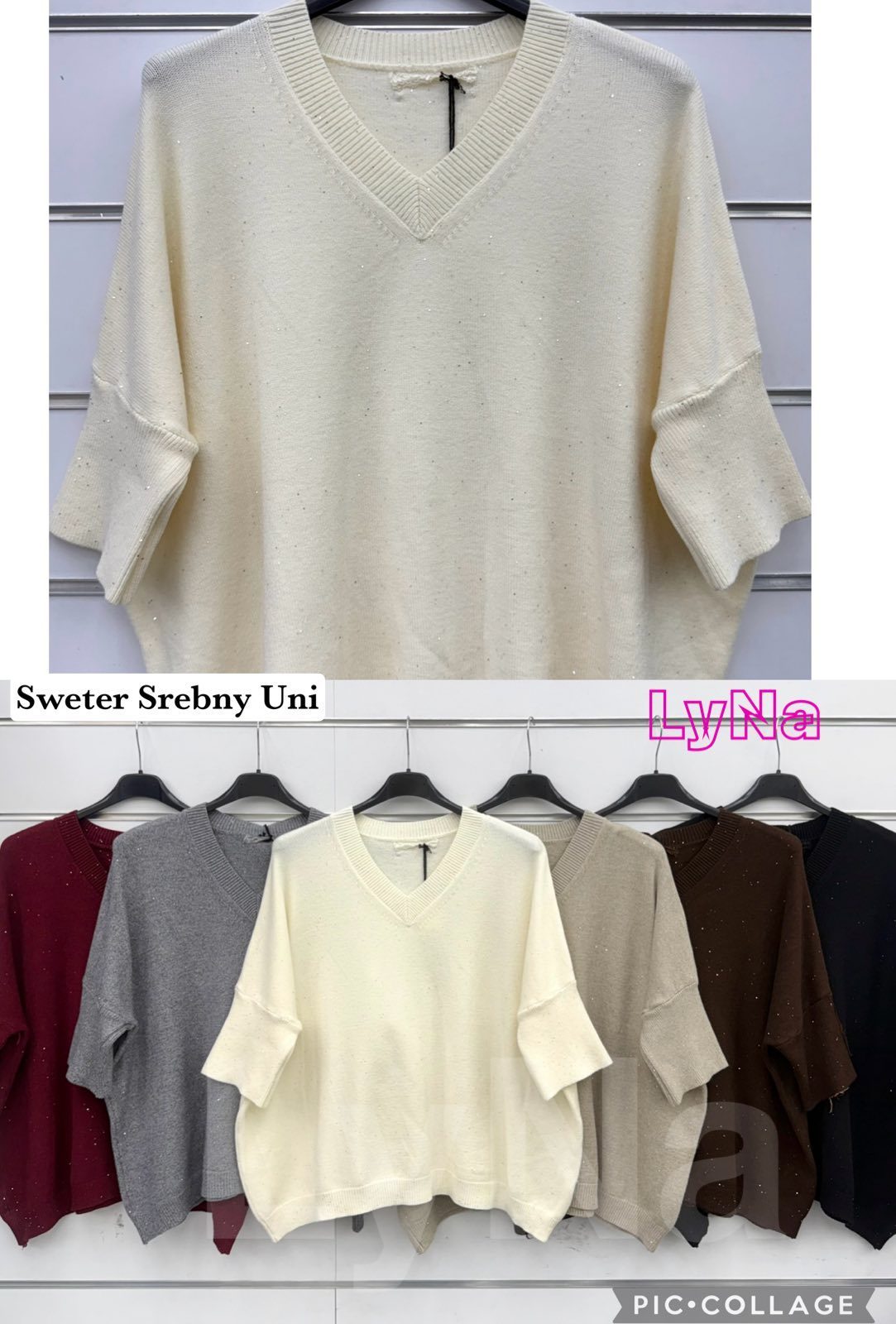 Swetry Damskie wloskie_size uni_paczka 6szt_mix kolor 6578710