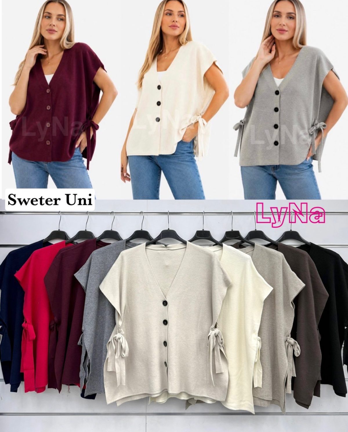 Swetry Damskie wloskie_size uni_paczka 6szt_mix kolor 6578716